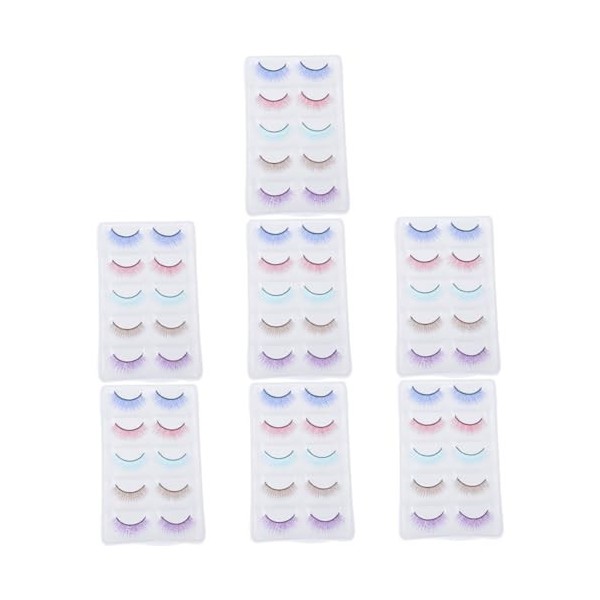 POPETPOP 40 Paires Faux Cils Colorés Cils De Poupée Cils De Cosplay Faux Cils De Fête Dhalloween Cils Flase Naturels Cils En