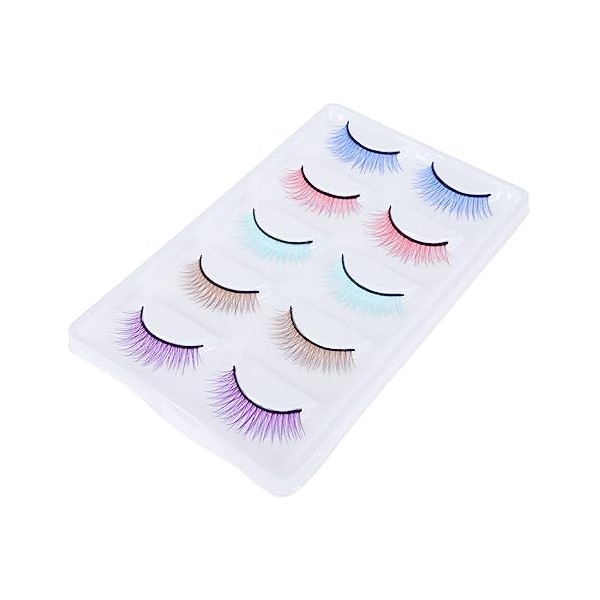 POPETPOP 40 Paires Faux Cils Colorés Cils De Poupée Cils De Cosplay Faux Cils De Fête Dhalloween Cils Flase Naturels Cils En