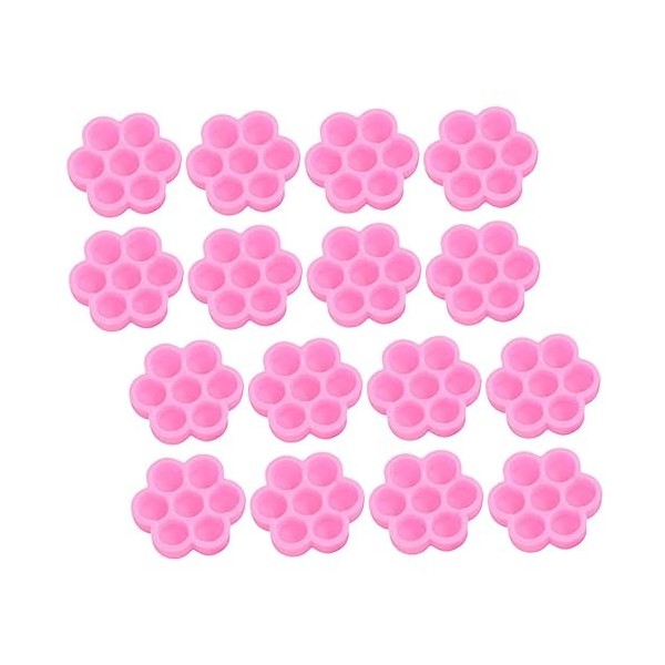 DOITOOL 1200 Pcs Fleur Colle Tasse Anneaux De Colle Pour Extensions De Cils Cils Avec Colle Cils Tuile Cils Porte-Colle Exten