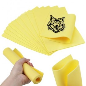 10 Pièces Peau Fausse Synthétique Tatouage Kit, 30x19cm Tête de Peau Pratique Skin Tatouage Double Face,3MM Tatouage Temporai