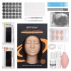 BEYELIAN Kit dextension de cils, tête de mannequin avec paupières de rechange, kit de cils en silicone pour débutants et pro