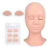 BEYELIAN Kit dextension de cils, tête de mannequin avec paupières de rechange, kit de cils en silicone pour débutants et pro