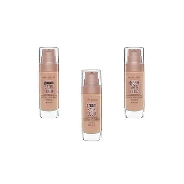 Maybelline New York Fond de Teint Dream Satin Fluide FPS13-33 Fresh Beige, Lot de 3 3 x 30ml 