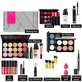 29 Pièces Ensemble-cadeau de Maquillage Tout-en-un Kit de Démarrage Essentiel de Maquillage Ensemble de Maquillage avec Fard 
