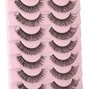 wiwoseo Lot de 10 paires de faux cils russes effet 3D naturel