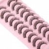 wiwoseo Lot de 10 paires de faux cils russes effet 3D naturel