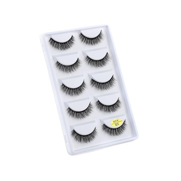 UAMOU Cils 5 paires 3D vison cheveux Faux Cils Multipack Cils naturels Faux Cils outil de maquillage maquillaje femme Cheerfu