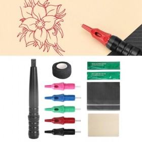 Aiguilles de Cartouches de Tatouage, Kit de Pratique de Tatouage de Cartouche Stylo à Main en Alliage Daluminium 50 Pièces S