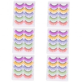 POPETPOP 30 Paires Faux Cils Colorés Déguisements Cils Artificiels Cil De Costume Fournitures Dextension De Cils Cil Volume 