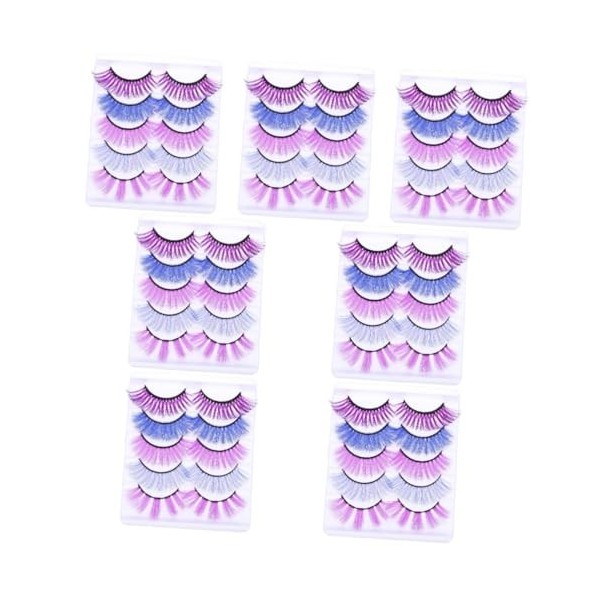POPETPOP 30 Paires Faux Cils Colorés Déguisements Cils Artificiels Cil De Costume Fournitures Dextension De Cils Cil Volume 