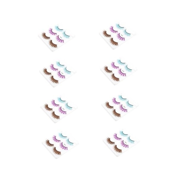 FRCOLOR 18 Paires Faux Cils Coller Sur Les Cils Les Yeux De Chat Regardent Les Cils Cil De Chat Naturel Cils De Vison 3d Cils