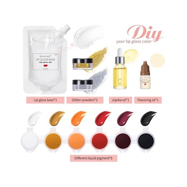 PGthree Ensemble de Fabrication de Brillant à lèvres DIY, Kits Cadeaux de Maquillage Amusants pour Femmes et Filles, pour fab