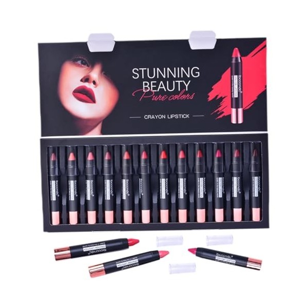 FRCOLOR Ensemble De 12 Pièces Rouge à Lèvres Maquillage Coréen Coffret Cadeau Maquillage Pour Lèvres Tache De Lèvre Brillante