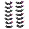 POPETPOP 35 Paires Faux Cils Colorés Briller Cils De Cosplay Cils Demi-teints Cils Colorés Moelleux Cils De Couleur Pelucheux