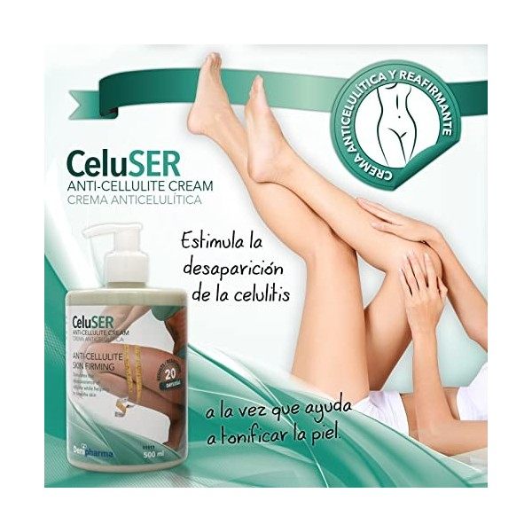 CELUSER CRÈME ANTI-CELLULITE - Formule révolutionnaire 500 ml - Réduit laccumulation de graisse sur les hanches et les cuiss