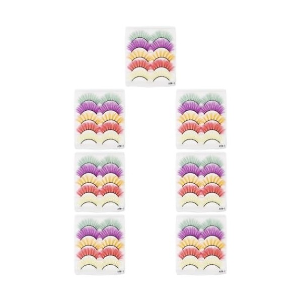 POPETPOP 40 Paires Faux Cils Maquillage Des Cils Bandes De Cils De Couleur Cils Exagérés Cils Colorés Halloween Extensions De