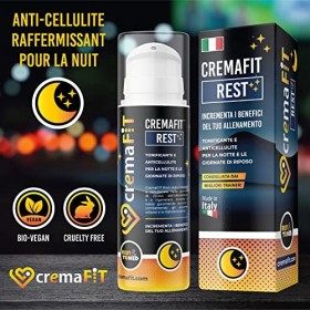 CREMAFIT REST Crème Corps Raffermissante et Anti-Cellulite pour la Nuit, Intensif Forte pour les cuisses, les fesses, le vent
