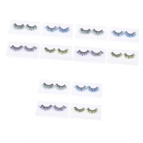 POPETPOP 12 Paires Cils à Paillettes Maquillage Qui Brille Dans Le Noir Cils Colorés Cils Scintillants Cils De Couleur Cils A