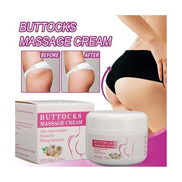 Crème Dagrandissement des Fesses, Crème de Levage des Hanches, Crème de Massage Raffermissante Hydratante des Fesses, Crème 