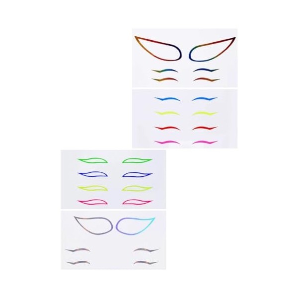 Abaodam 16 Ensembles Eye Liner De Couleur Stickers Eye Liner Stickers Autocollants Imperméables Autocollant Eye-liner Autocol