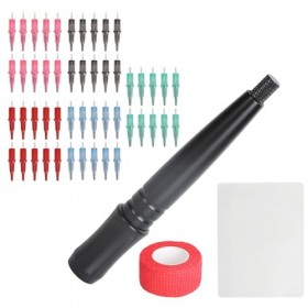 Kit de Tatouage Stylo à Bille Cartouches de Tatouage Kit de Pistolet de Tatouage Pratique de Coloration Alimentation de Tatou