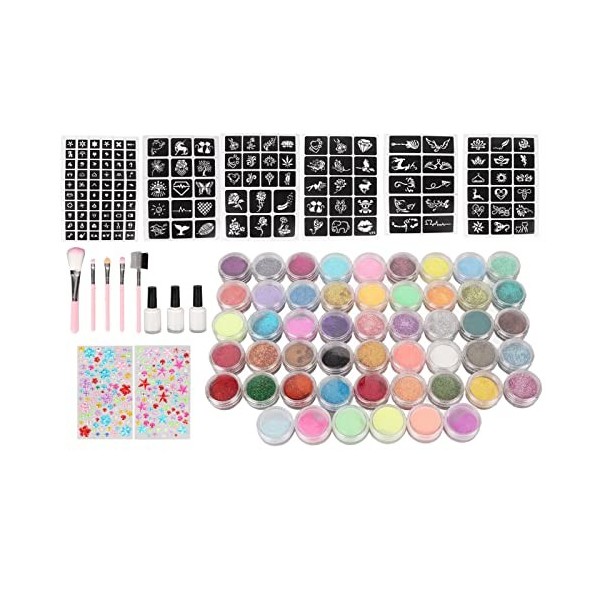 Kit de Tatouages ​​à Paillettes, Kit de Tatouage à Paillettes Imperméable Danger pour le Corps, Colle 30ml pour Fard à Paupiè