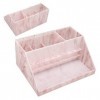 Organisateur Daccessoires pour Cils Organisateur de Rangement Anti-poussière Compartiment Rose en Acrylique Texture de Marbr