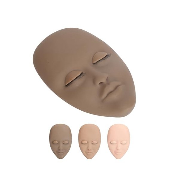 Tête de Mannequin de Cils, Outil daffichage de Pratique de Tête de Mannequin de Cils Lavable en Silicone avec 9 Paires de Pa