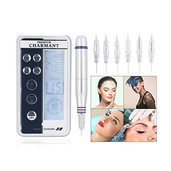 Digital Machine de Tatouage Professionnel Maquillage Tatouer Stylo de Sourcils et Lèvre Permanent Tatouage Accessoires avec 6
