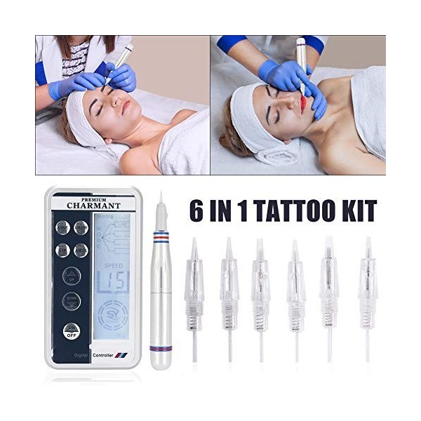 Digital Machine de Tatouage Professionnel Maquillage Tatouer Stylo de Sourcils et Lèvre Permanent Tatouage Accessoires avec 6