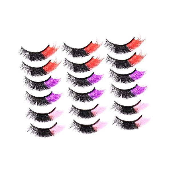 FRCOLOR 36 paires de faux cils imitation vison faux cils cosplay cils moelleux colorés faux cils moelleux faux cils moelleux 