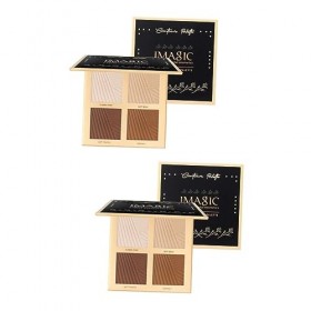 minkissy 2 Pièces Poudre Éclaircissante Femmes Contour Poudre Bronzante Poudre Palette Contour Fond De Teint Correcteur Surli