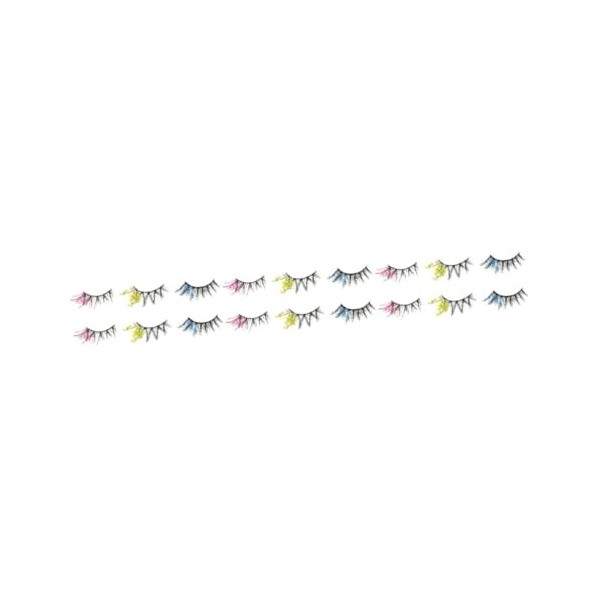 minkissy 9 Paires De Faux Cils Colorés Maquillage Cils Yeux De Chat Cils Halloween Faux Cils Paillettes Cils Colorés Cils Col