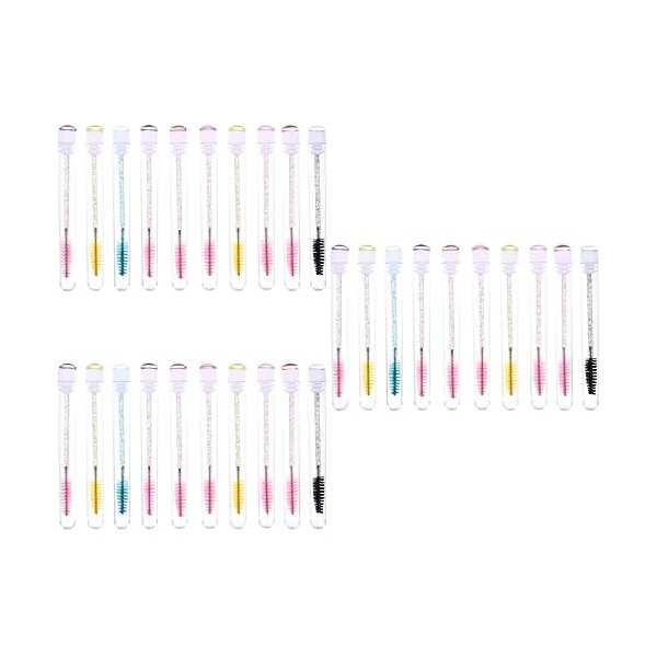 FOMIYES 30 Pièces Brosse à Mascara Tube Brosses à Extensions De Cils Brosse à Mascara En Diamant Pinceau De Maquillage Tube C