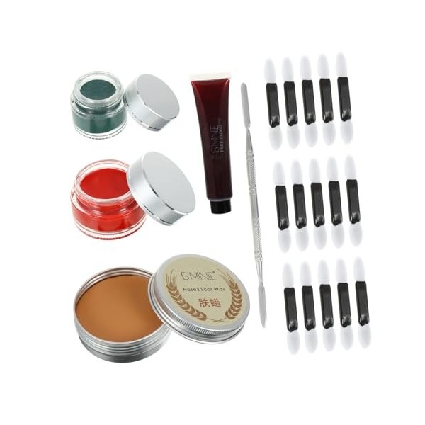 FRCOLOR Outils de maquillage pour cicatrices dHalloween Kit de maquillage Halloween Cire de maquillage à effet spécial Kit d