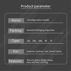 Aiguilles jetables de tatouage de sourcil 1R 3R 5R 5F 7F aiguilles permanentes stérilisées de cartouche de maquillage,50pcs,1