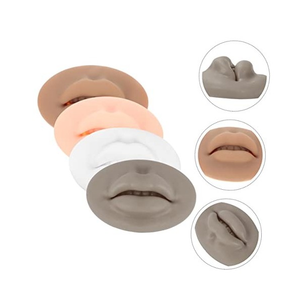 Didiseaon 16 Pièces 3D Module Masque À Lèvres Pratique Peau Lèvre Micro Blading Peau 3D Bouche Modèle Silicone Lèvre Modèle L