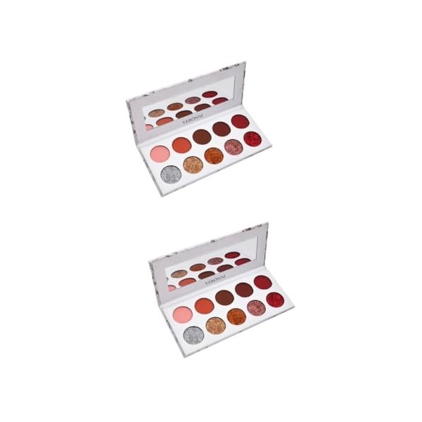 FRCOLOR 2 Pièces 5 Fard À Paupières Mat Paillettes Fard À Paupières Maquillage Mat Fard À Paupières Femmes Maquillage Palette