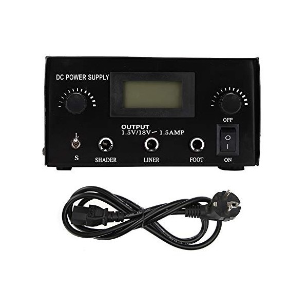 Tattoo Power Supply - Régulateur professionnel de tatouage daffichage LCD pour machine à tatouer Liner Shader 100-240V 