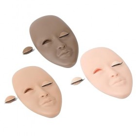 Tête de Mannequin de Cils 3 Pièces, Paupières Amovibles, Cils Double Couche