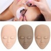 Tête de Mannequin de Cils pour la Formation au Maquillage – Tête de Mannequin de Cils 3 Couleurs avec Paupières Remplacées