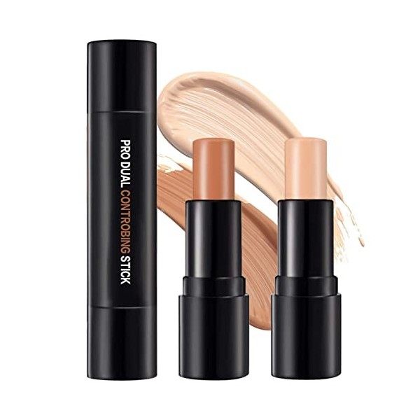 ONLYOILY 1pc 2 in1 Double-ended Illuminateur Bâton Highlighter Crème du Visage Miroitement Contour Stick Maquillage Beauté 