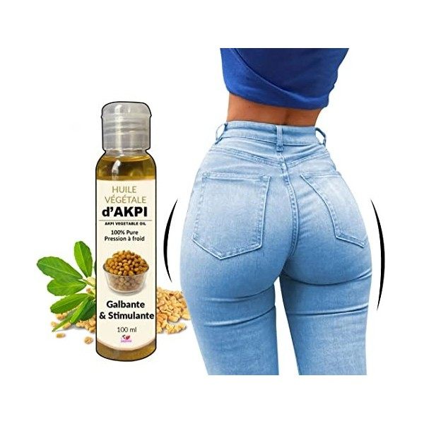 Grossir des fesses-Hanches-Poitrine l Huile dAkpi 100% Naturelle l 100 Ml I Love My Popotin