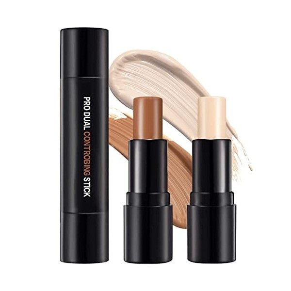 ONLYOILY 1pc 2 in1 Double-ended Illuminateur Bâton Highlighter Crème du Visage Miroitement Contour Stick Maquillage Beauté 