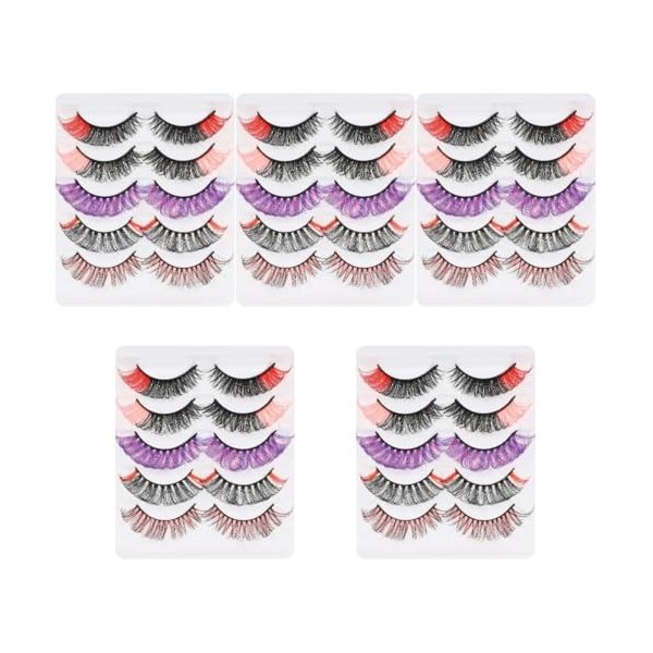 FRCOLOR 5 Boîtes De Cils Colorés Cils Fantaisie Cils Artificiels Cosplay Faux Cils Extensions De Cils Colorés Faux Cils Natur