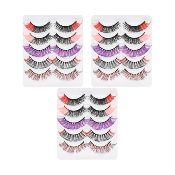 FRCOLOR 5 Boîtes De Cils Colorés Cils Fantaisie Cils Artificiels Cosplay Faux Cils Extensions De Cils Colorés Faux Cils Natur
