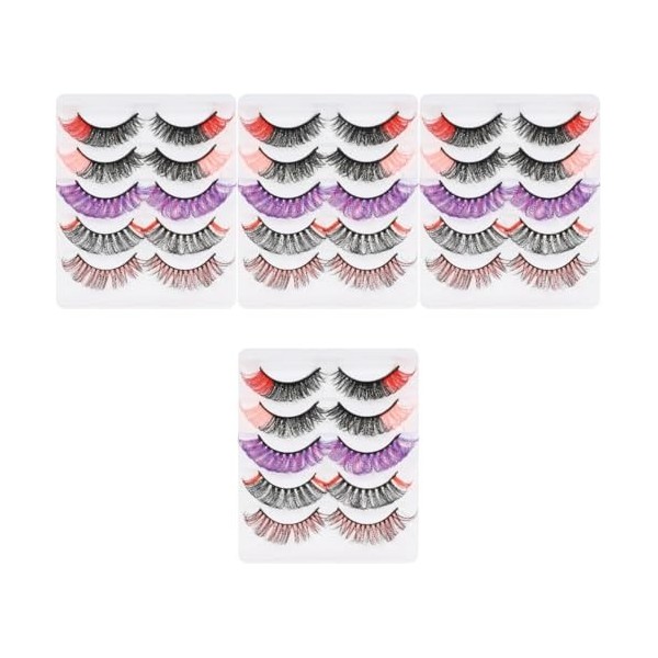 FRCOLOR 5 Boîtes De Cils Colorés Cils Fantaisie Cils Artificiels Cosplay Faux Cils Extensions De Cils Colorés Faux Cils Natur