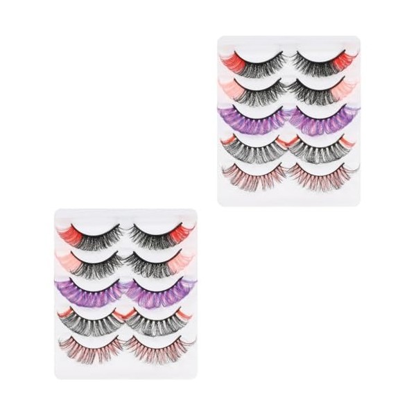 FRCOLOR 5 Boîtes De Cils Colorés Cils Fantaisie Cils Artificiels Cosplay Faux Cils Extensions De Cils Colorés Faux Cils Natur