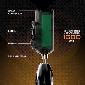 HAWINK Tattoo batterie RCA Rotary Tattoo Pen machine alimentation sans fil gris P155-7-RCA