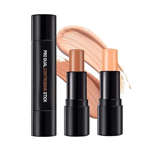 ONLYOILY 1pc 2 in1 Double-ended Illuminateur Bâton Highlighter Crème du Visage Miroitement Contour Stick Maquillage Beauté 